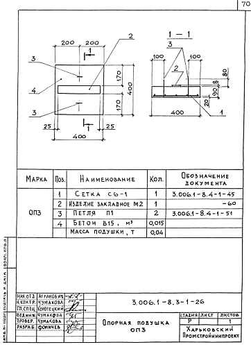 ОПОРНАЯ ПОДУШКА ОП3